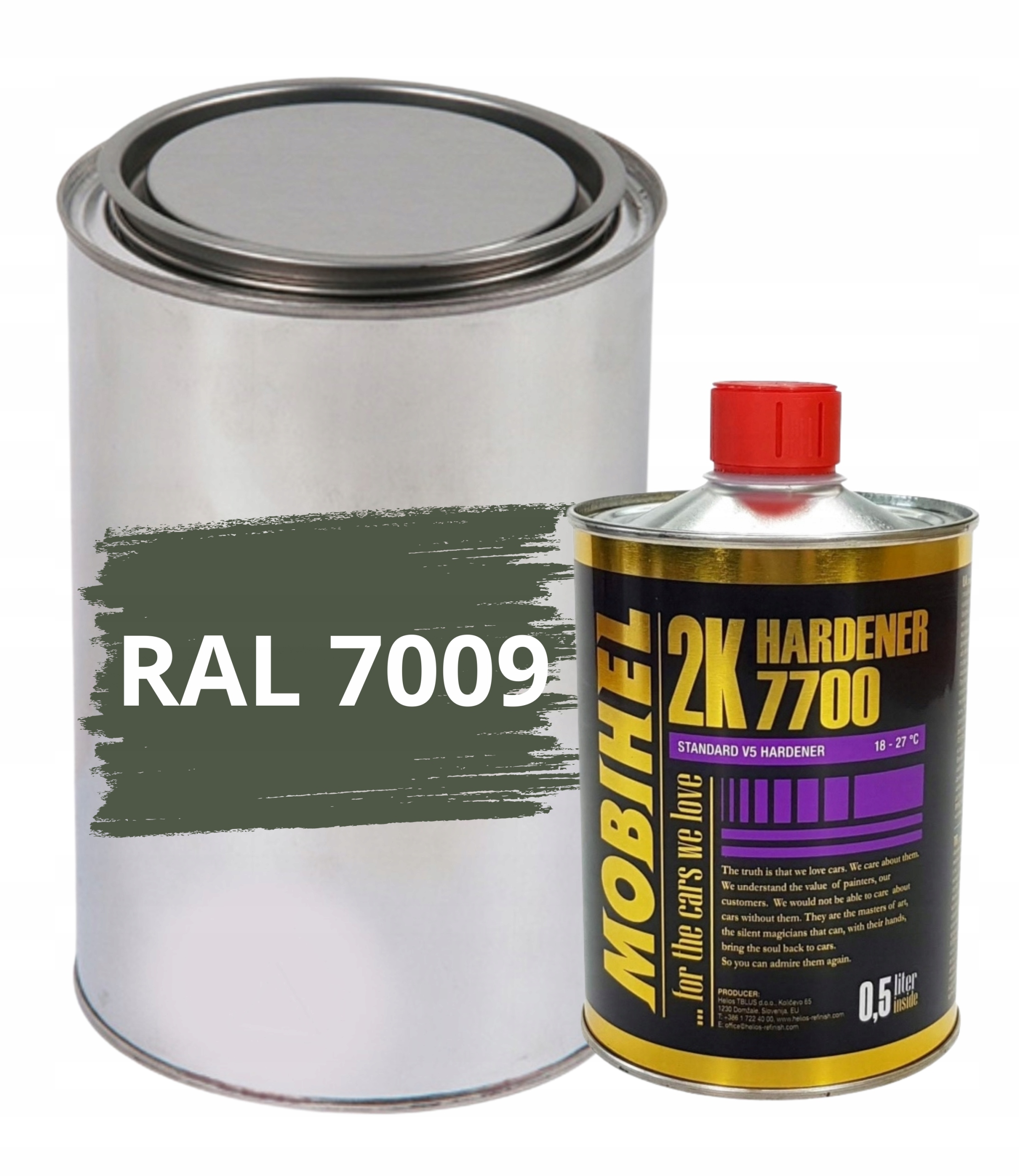 Ral 7009 Mat Poliuretan Akryl 2:1 Farba 1L Utwardzacz 0,5L Mobihel 7700