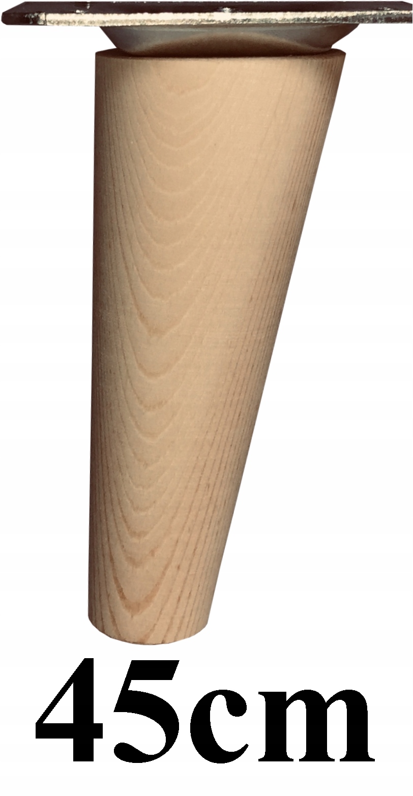 

Nogi Nóżki drewniane zwężane Skosne 45cm blacha