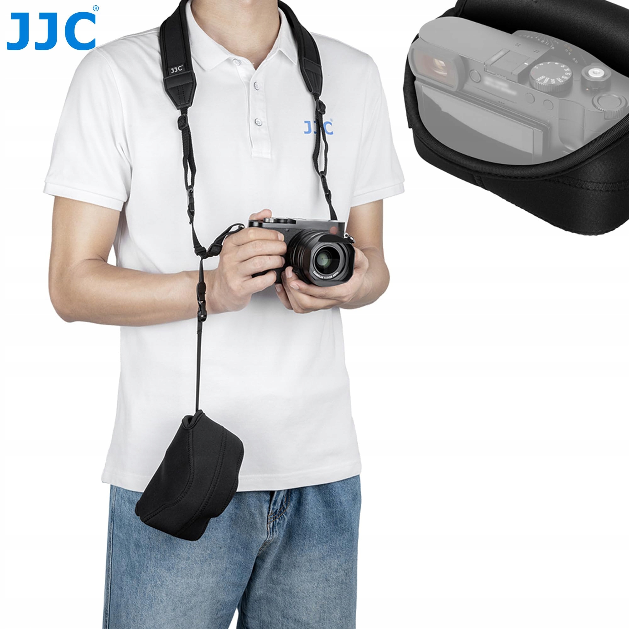 JJC Neoprenowa Torba Na Aparat Leica Q3 Q2 Q EOS R7 R10 Do 130x75x100mm — miniatura 8