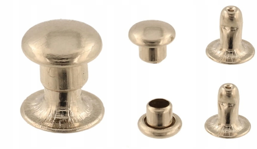 Kaletové nýty Krejčovské kapsle N1 4,8x5,2 mm na kůži stříbrné 500 ks