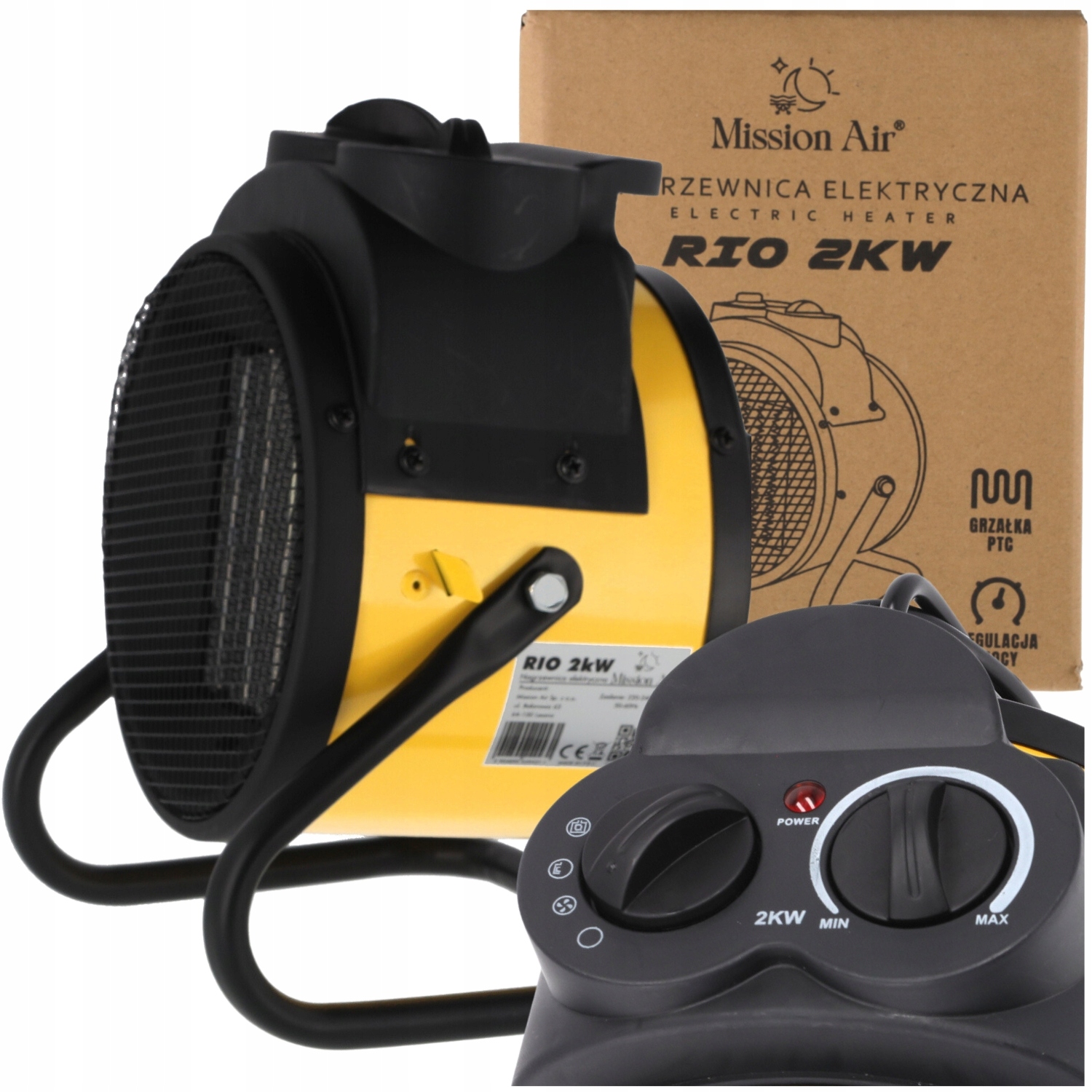 Elektrický ohřívač Dmychadlo Ohřívač Farelka 2 kW Termostat 2000w 230v
