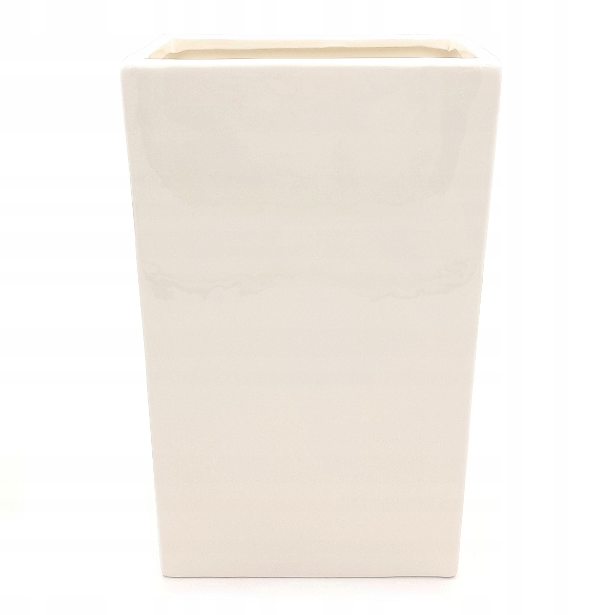 WAZON BIAŁY NA KWIATY DUŻY WYSOKI CERAMICZNY 35cm