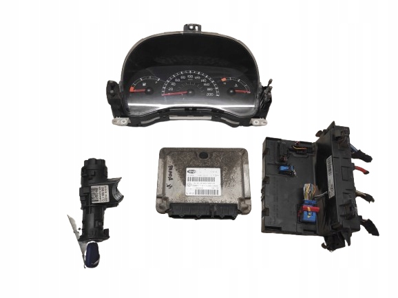 FIAT PANDA II 2 03- 1.1 ZESTAW STARTOWY STACYJKA LICZNIK KOMPUTER 55196259