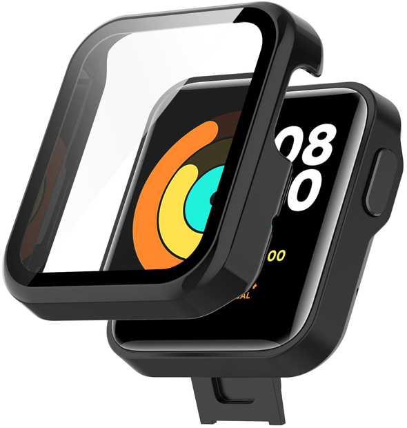 ETUI OCHRONNE PEŁNE + SZKŁO HARTOWANE 2W1 DO XIAOMI MI WATCH LITE - BLACK