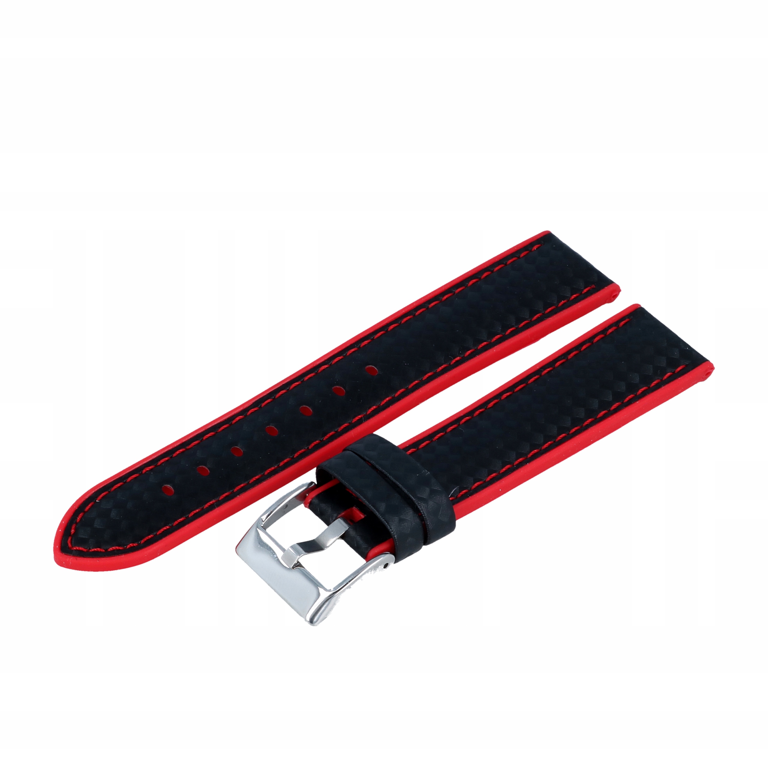GUMOWY PASEK Diloy SKÓRA 20MM czarno-czerwony