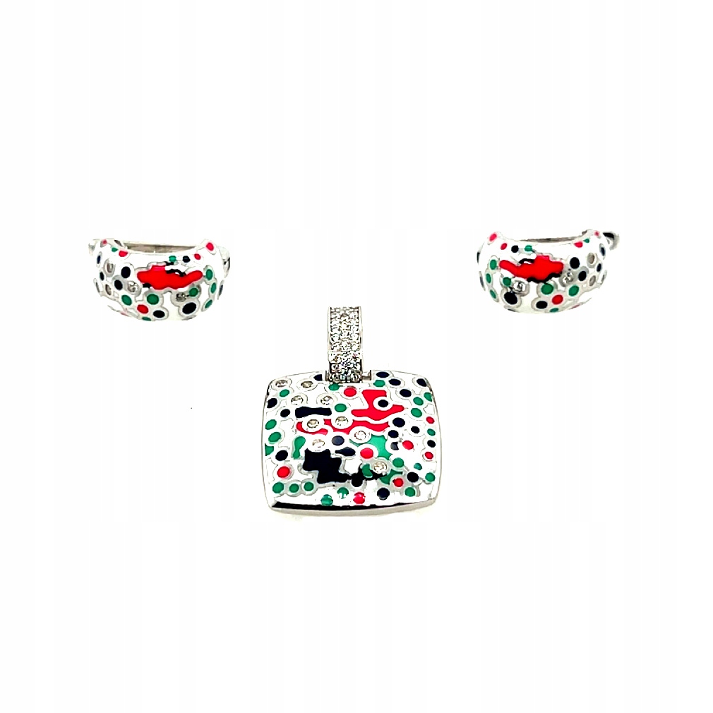 Efektní komplet se smaltem a zirkony