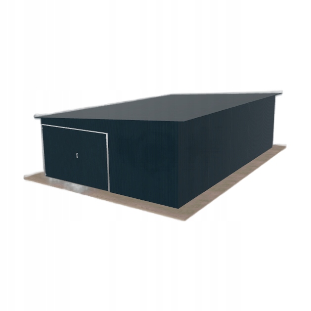 Plechová garáž 5.5 x 8.5 m jednopolohový spád doleva Grafit