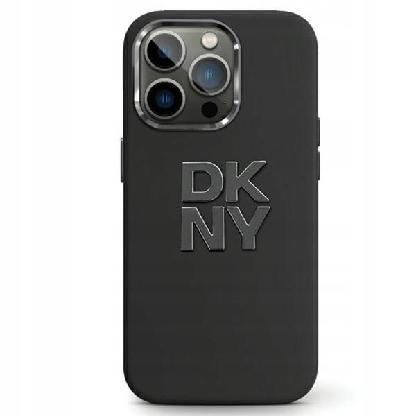 Dkny Liquid Silicone Metal Logo Pouzdro pro iPhone 15 Plus 14 Plus (černé)