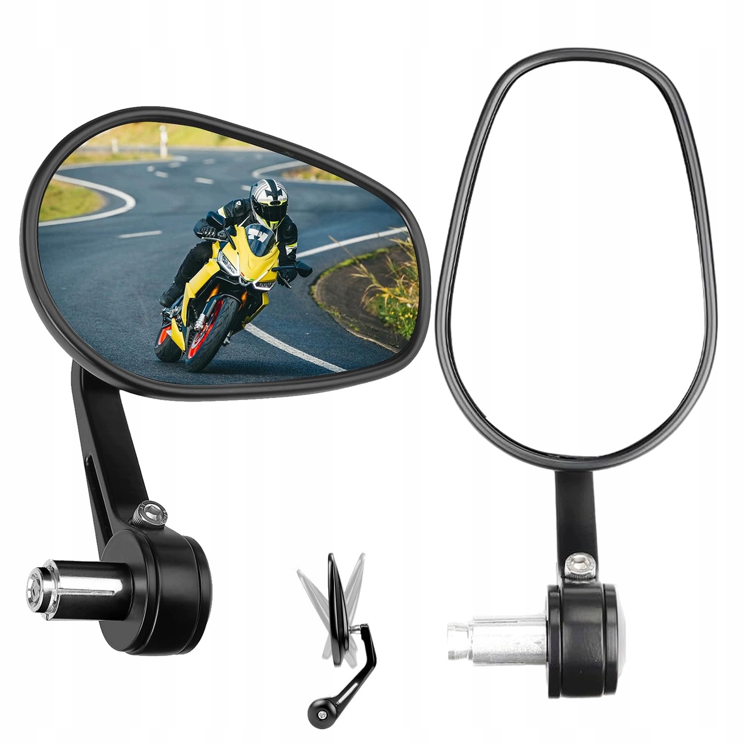 Przenośny 2PCS Lusterko Wsteczne Motocyklowe 22MM Komplet Na Kierownicę