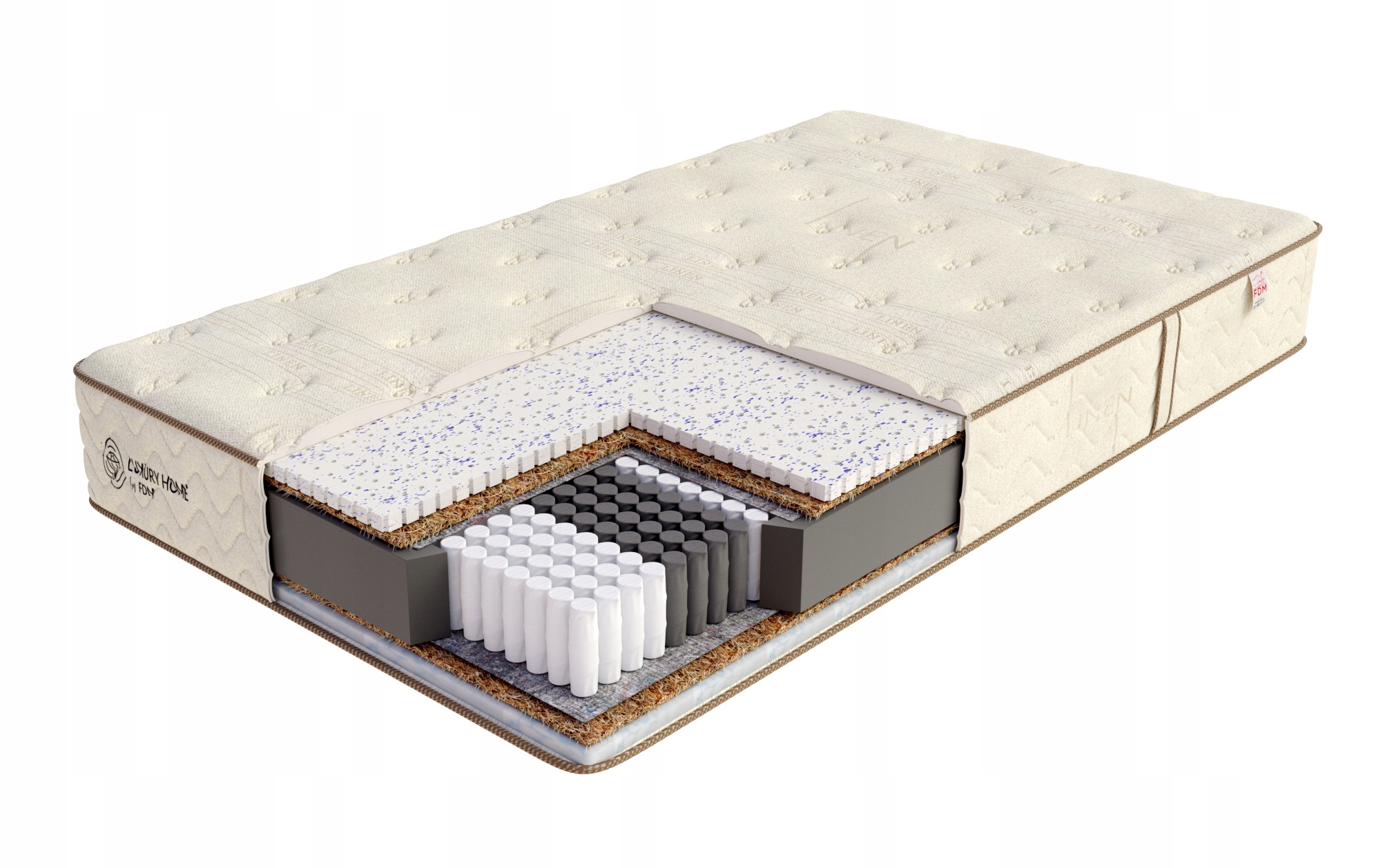 Matrace 90x200 multipocket kokos Fdm Sentimo Len