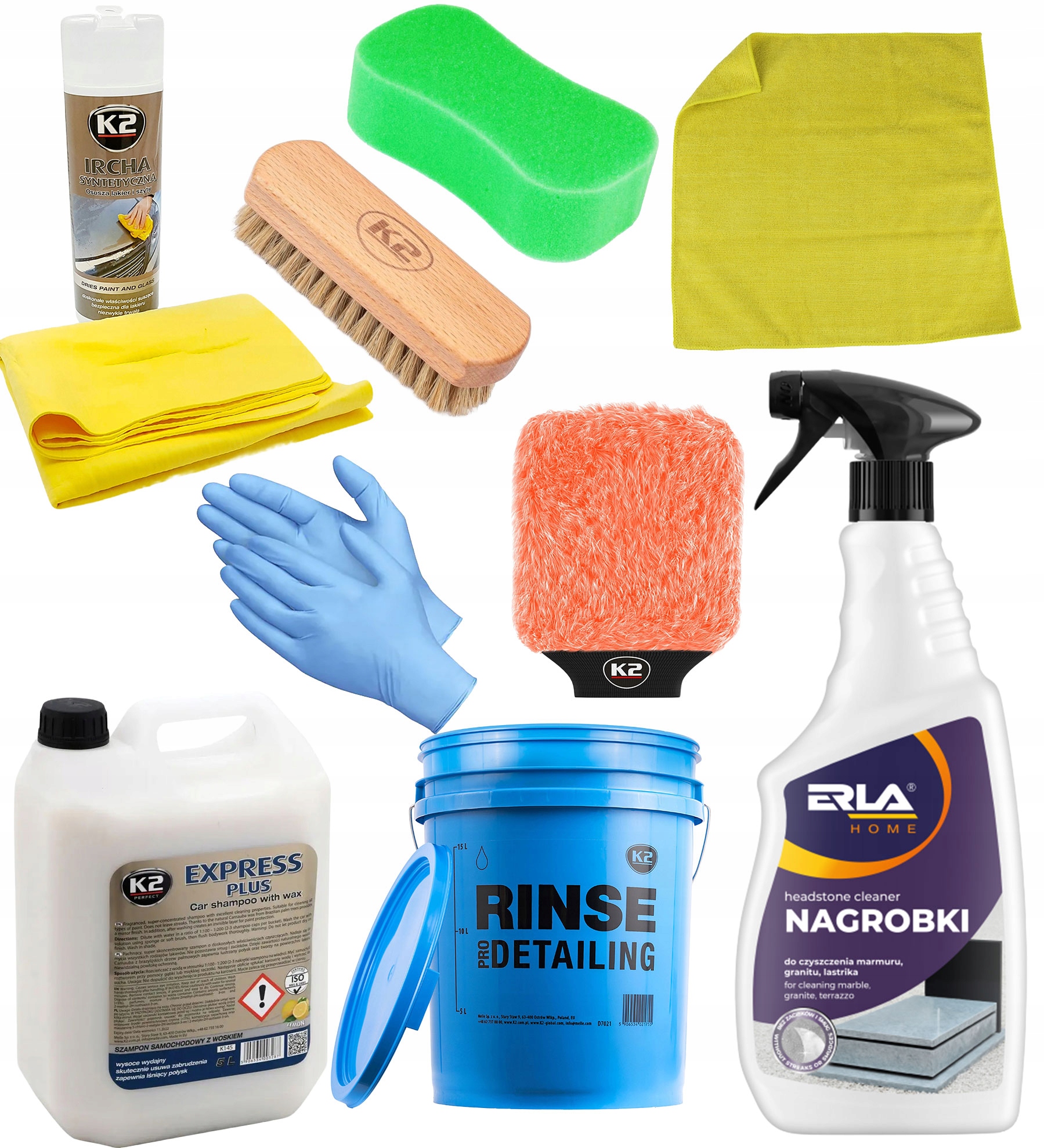 Levně Sada K2 Car Na Čištění Náhrobků Šampon Rukavice