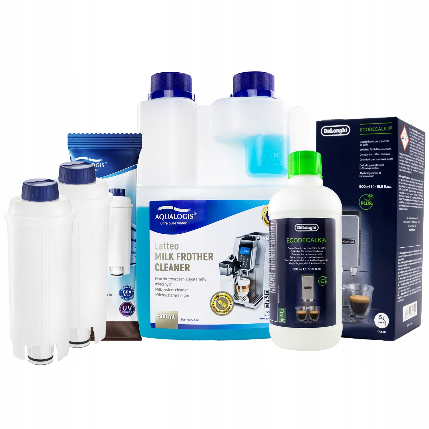 2x Filtr do kávovaru Delonghi AL-S002 Tekutina 500 ml EcoDecalk 500 ml