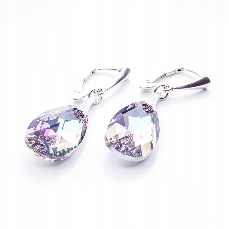 

Srebrne 925 kolczyki z kr. Swarovski Migdały 22 VL