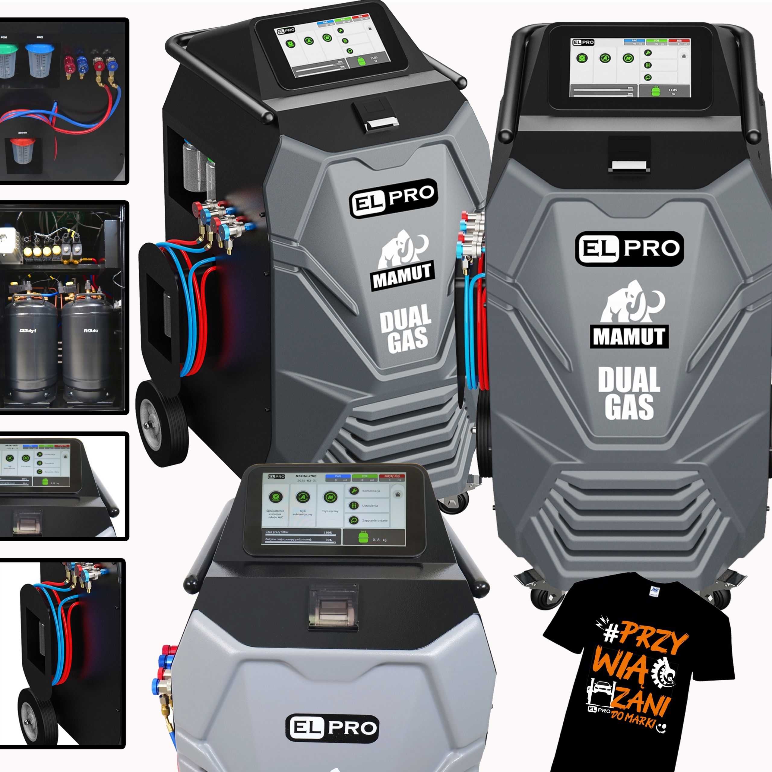 Stacja do obsługi klimatyzacji ELPRO MAMUT R134a i R1234yf klima dual gas