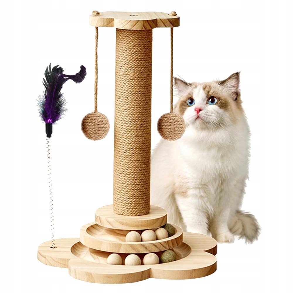 Levně Pro Kočky Pelíšek Hračka , Míčky, Stoupek 44,5 CM