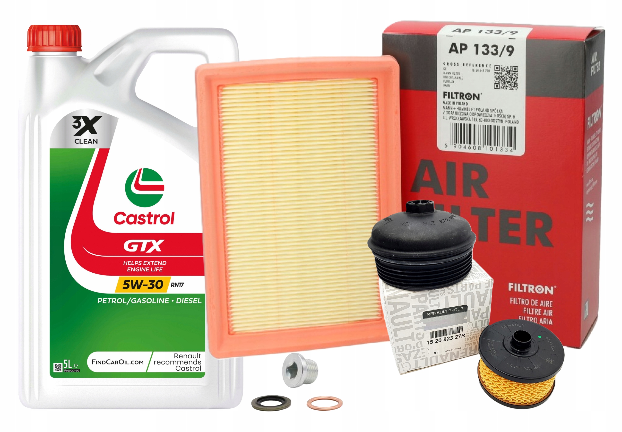 Olejový Filtr S Víkem Oe Korek Renault Dacia TCe Castrol Gtx RN17 5W30 5L