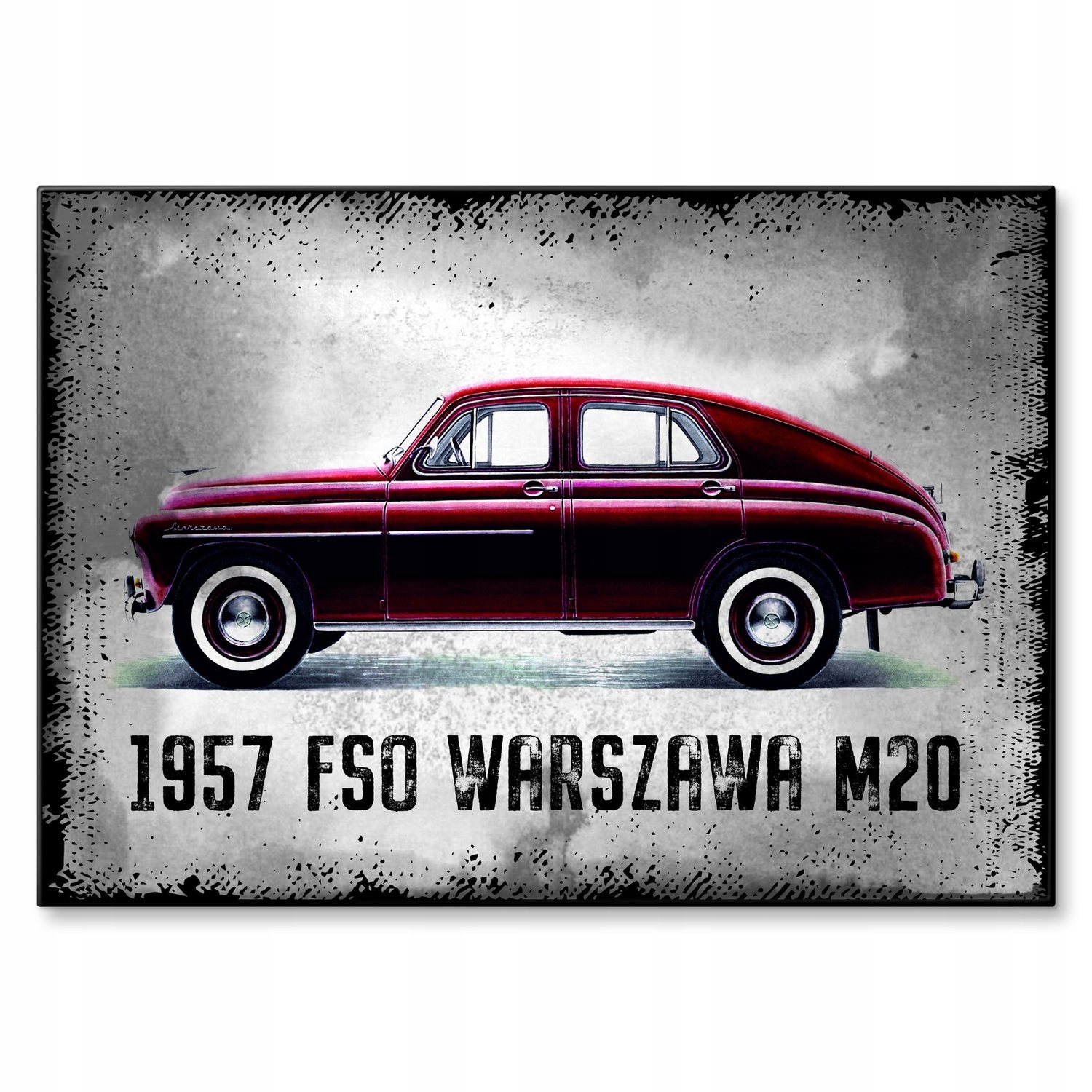 Kovový plakát 1957 Fso Varšava M20-57 Dárek 42 x 59 cm