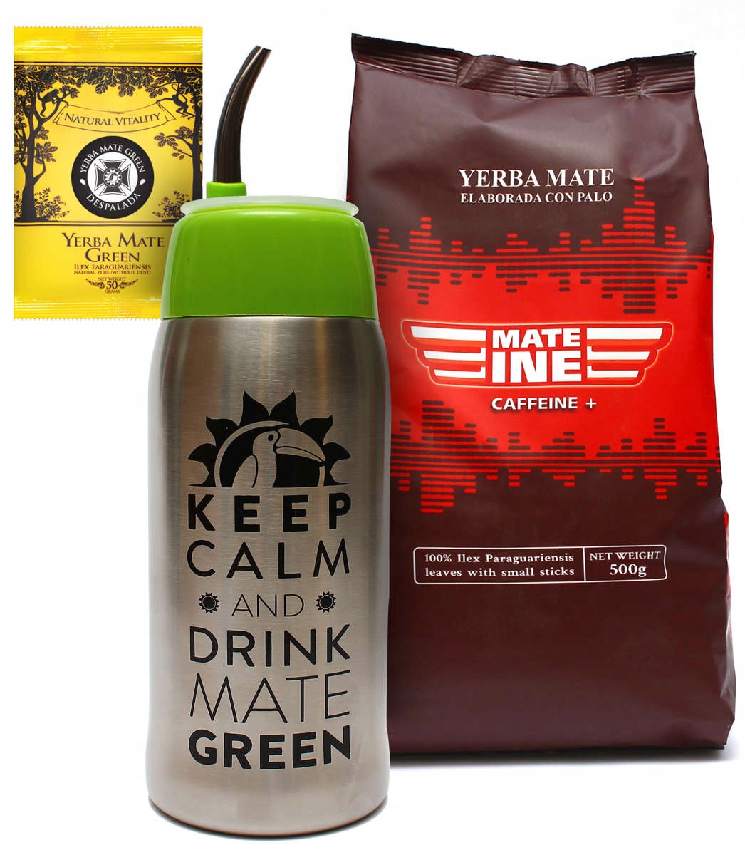 Sada Yerba Mate Green Yerbomos 4.0 MateIne CaffeIne 500g 50g Despalada