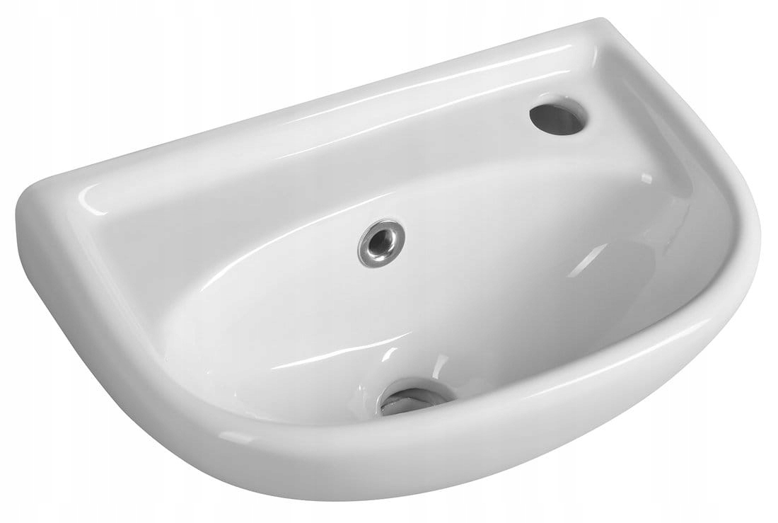 Půlkruhové závěsné umyvadlo Aqualine, bílá barva