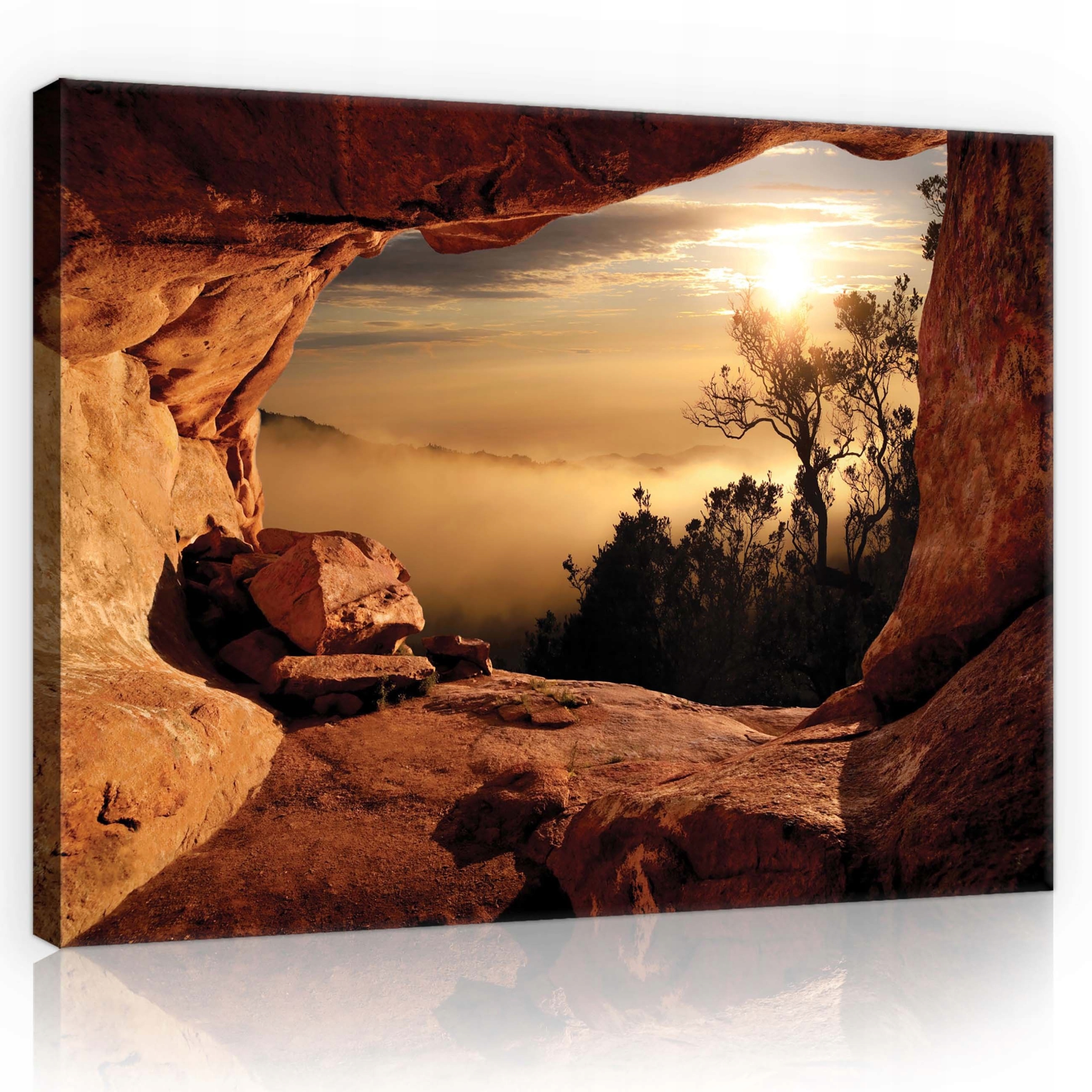 Obraz 80x60 Zlatý lesk západu slunce do kuchyně v eko stylu