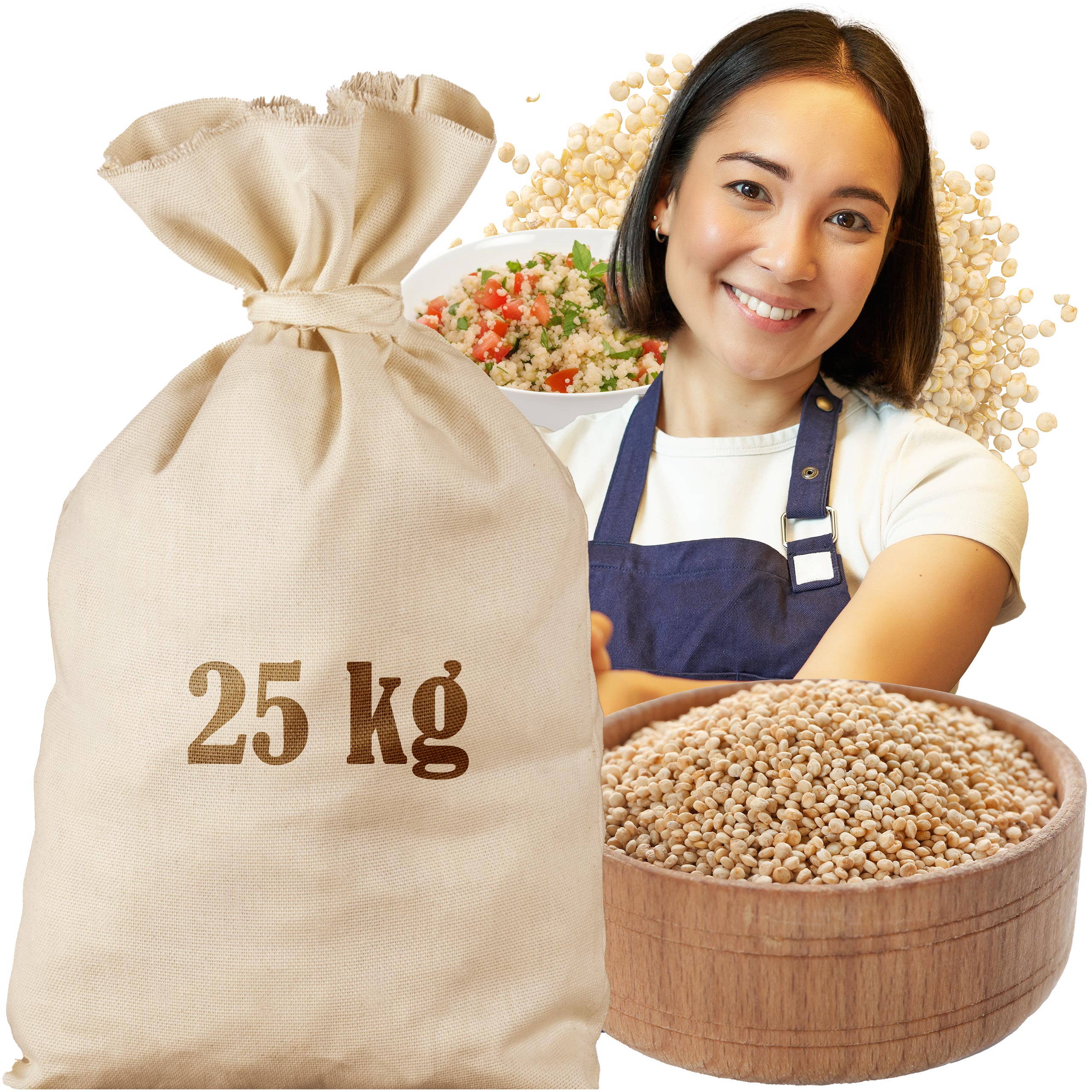 Levně Komosa Quinoa rýžová 25 kg Bílá přírodní sáček