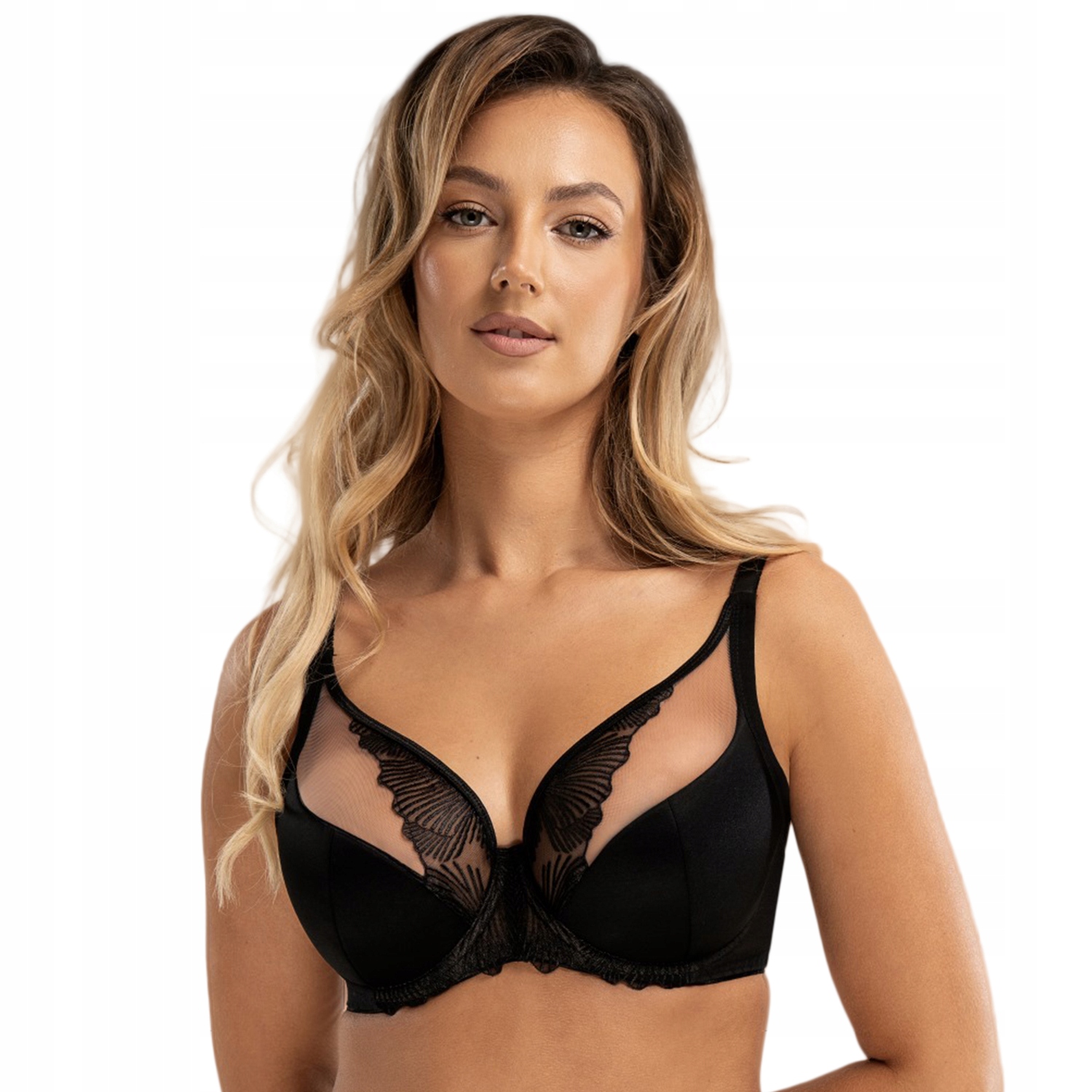 Unikat Sintra černá/béžová 80F Polovyztužená podprsenka