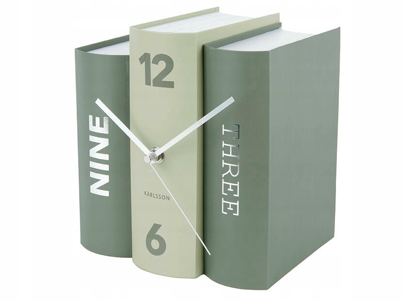 Designové Stolní Hodinky Knihy Zelené Hodiny 20 x 20 x 15 cm
