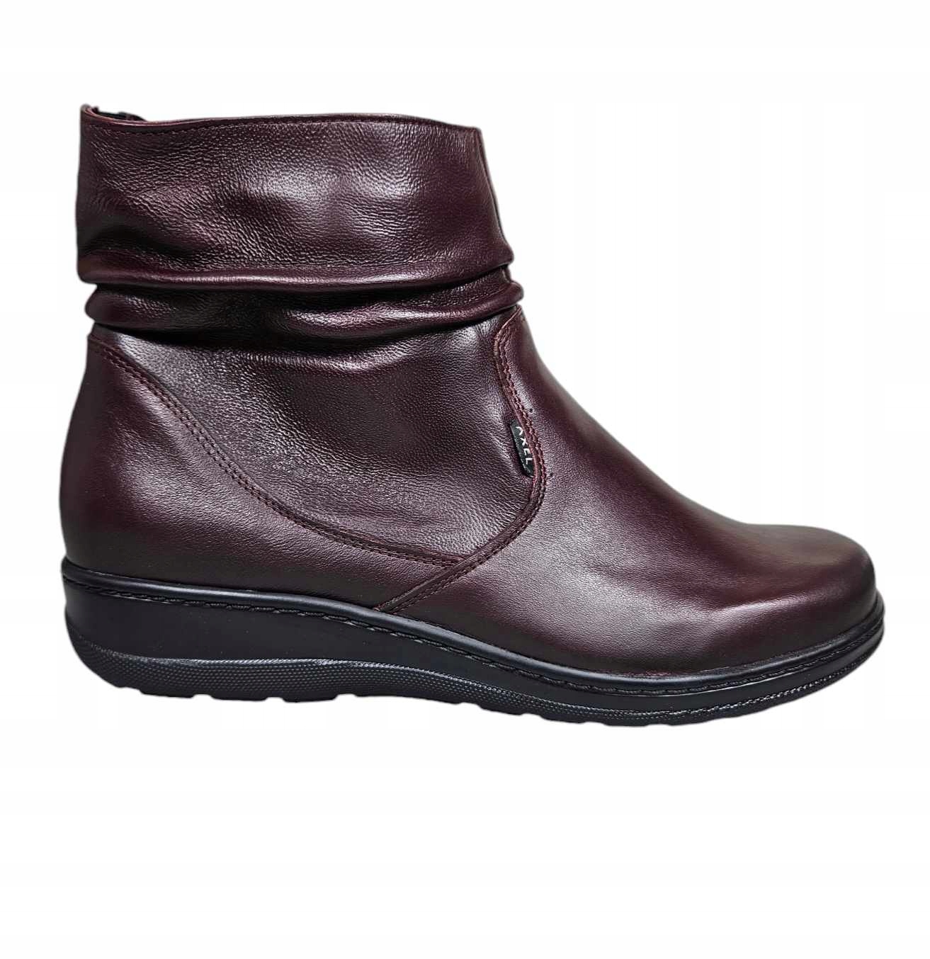 Axel Dámské Kotníkové Boty Široké 4490 Bordó Rubín vel.40
