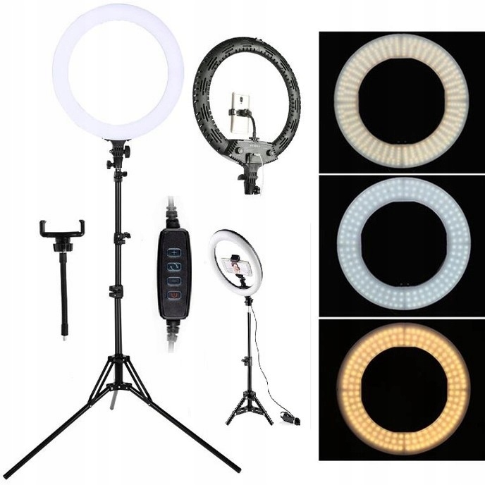 LAMPA PIERŚCIENIOWA LED RING UCHWYT +STATYW 210 CM