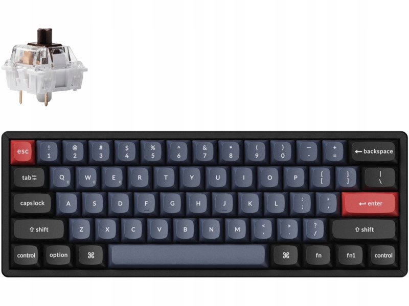 Klawiatura Keychron K12P-J3 Wireless K Pro Brown Rgb Czarno-niebieski