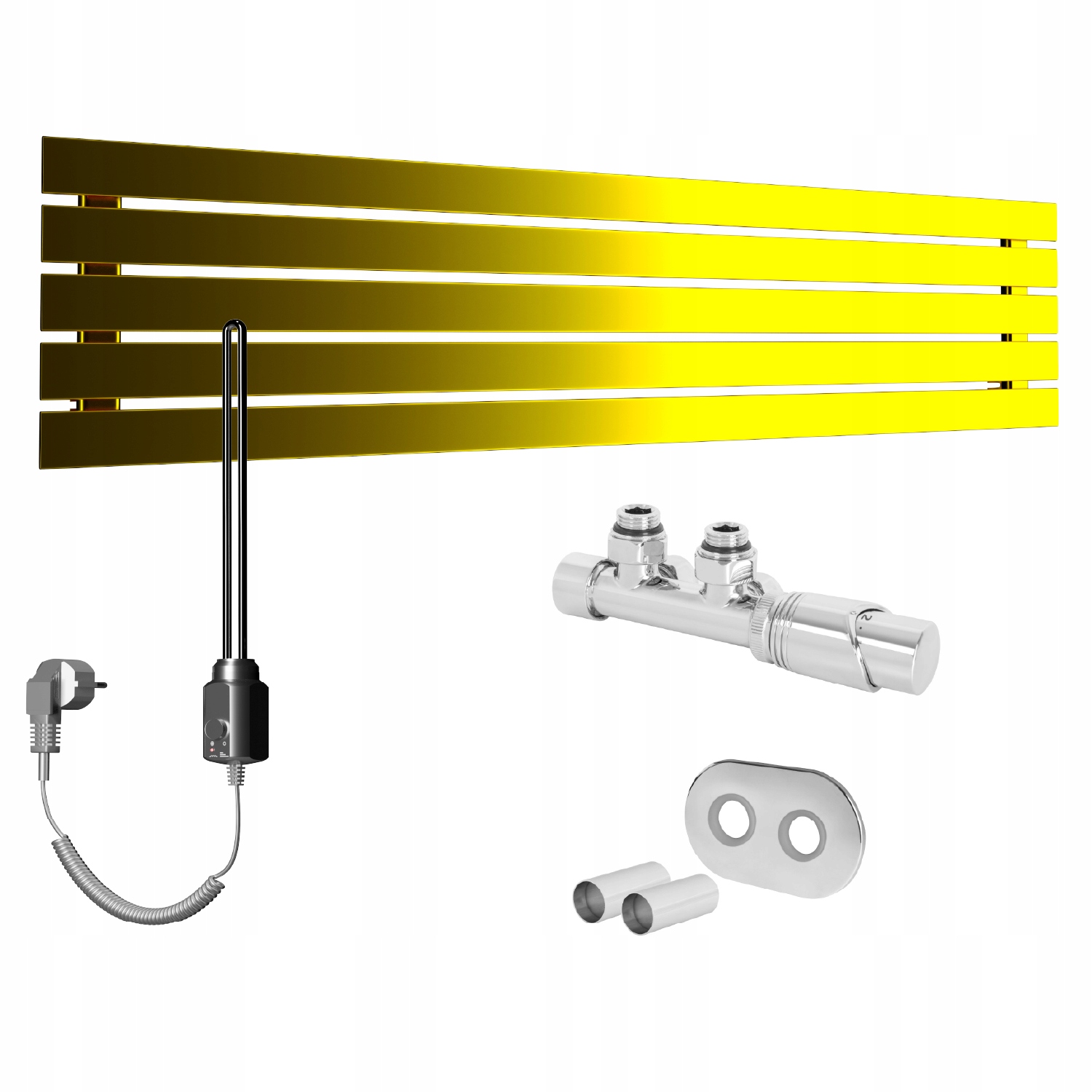 Set Vodovodní a elektrický horizontální ohřívač Bello 38x140 Zlatý