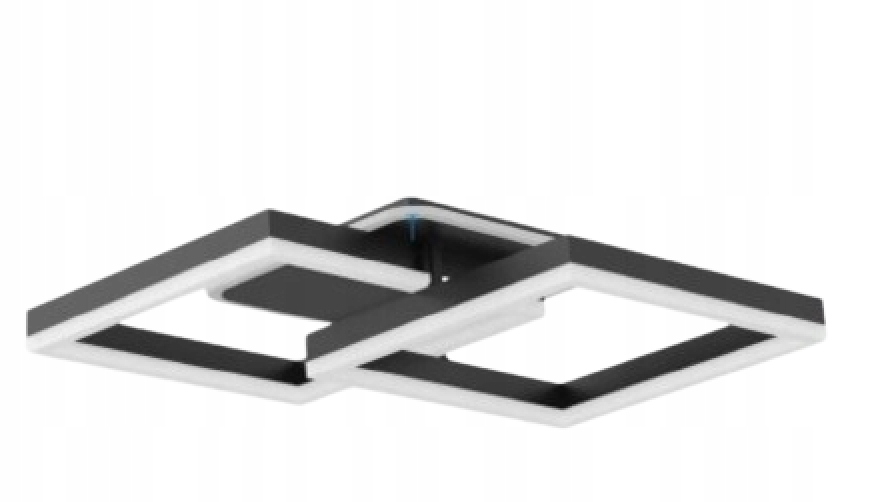Led stropná lampa 40 W štvorcová, stmievateľná, farba čierna