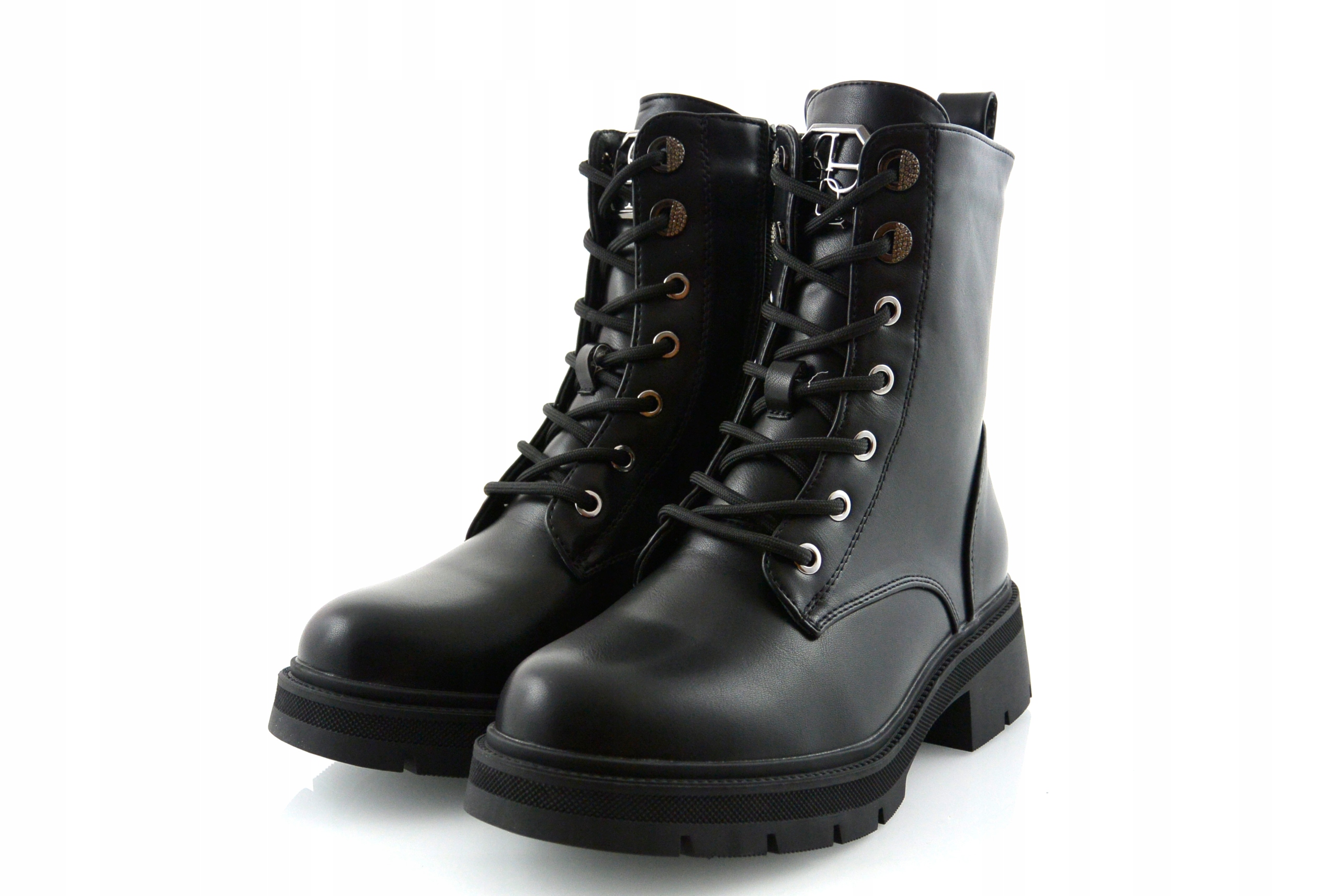 Módní Černé Zateplené Kotníkové Boty Kanady S Vázáním Na Zip Eko Kůže 36