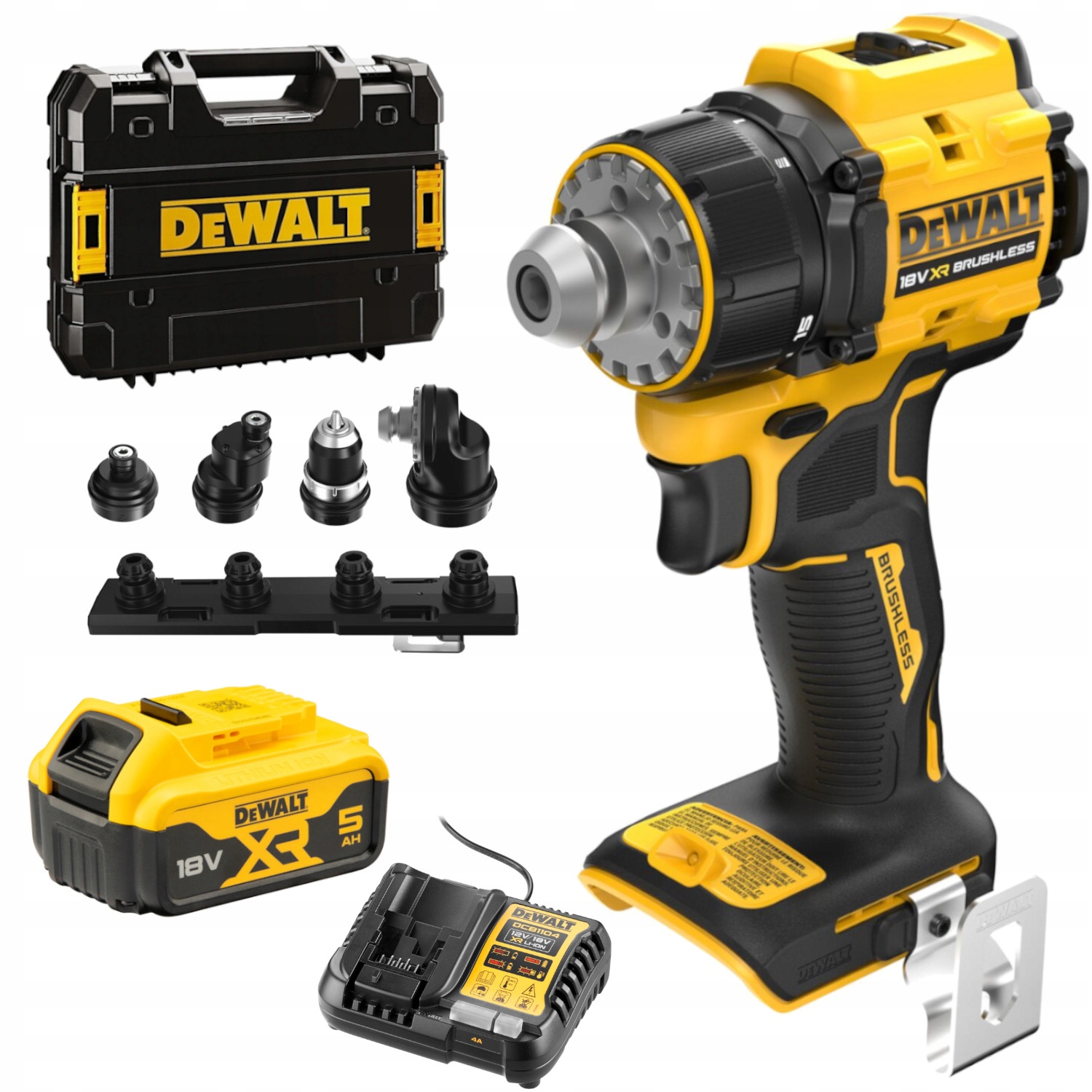 Dewalt Wkrętarka 18V 73Nm Aku 1x 5Ah 4 wymienne głowice walizka DCD803P1T