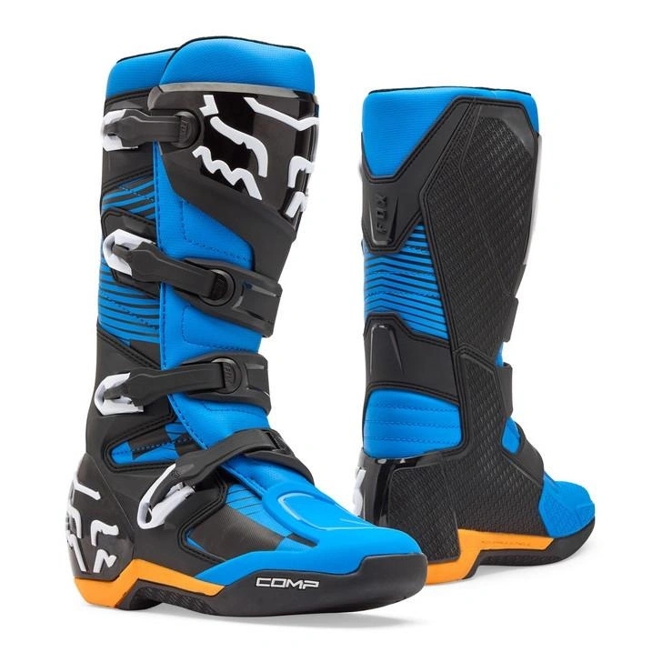 Motocyklové topánky enduro Fox Comp Blue modré, čierne Darčeky