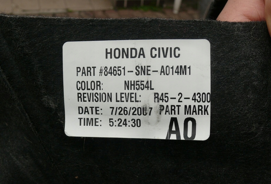 side boot HONDA CIVIC VIII 8 sedan USA
