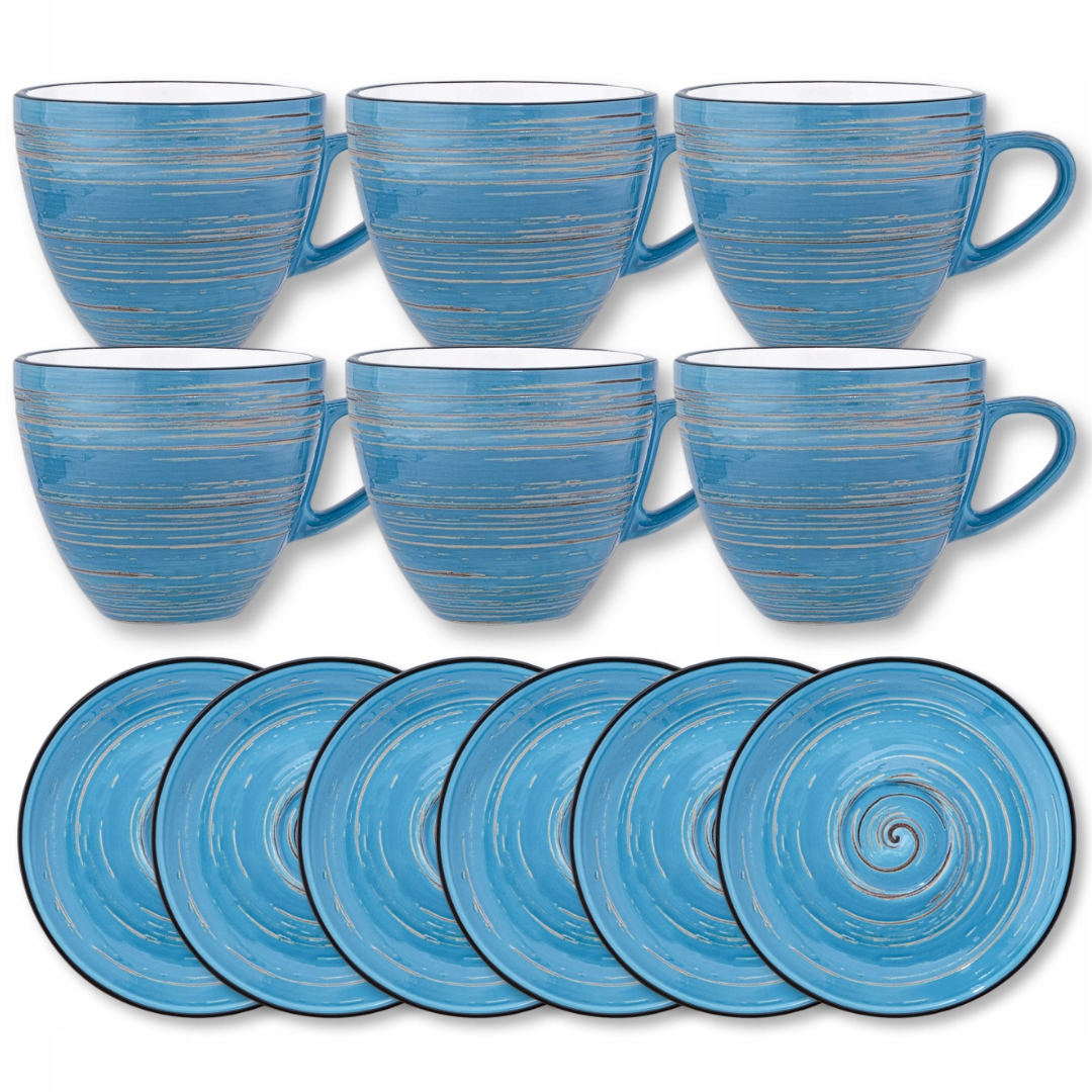 Porcelánová šálka na kávu 110 ml a tanierik 12 cm Wilmax modrá 6 ks