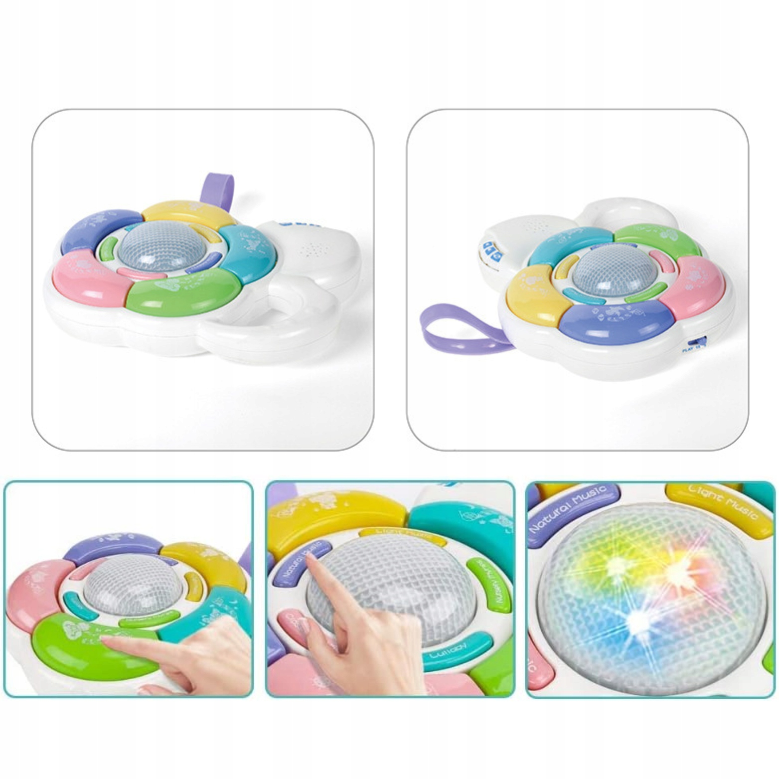 Interaktywna Pozytywka Kwiatuszek Światełka Różnorodne Melodie Zwierzątka Płeć chłopcy dziewczynki