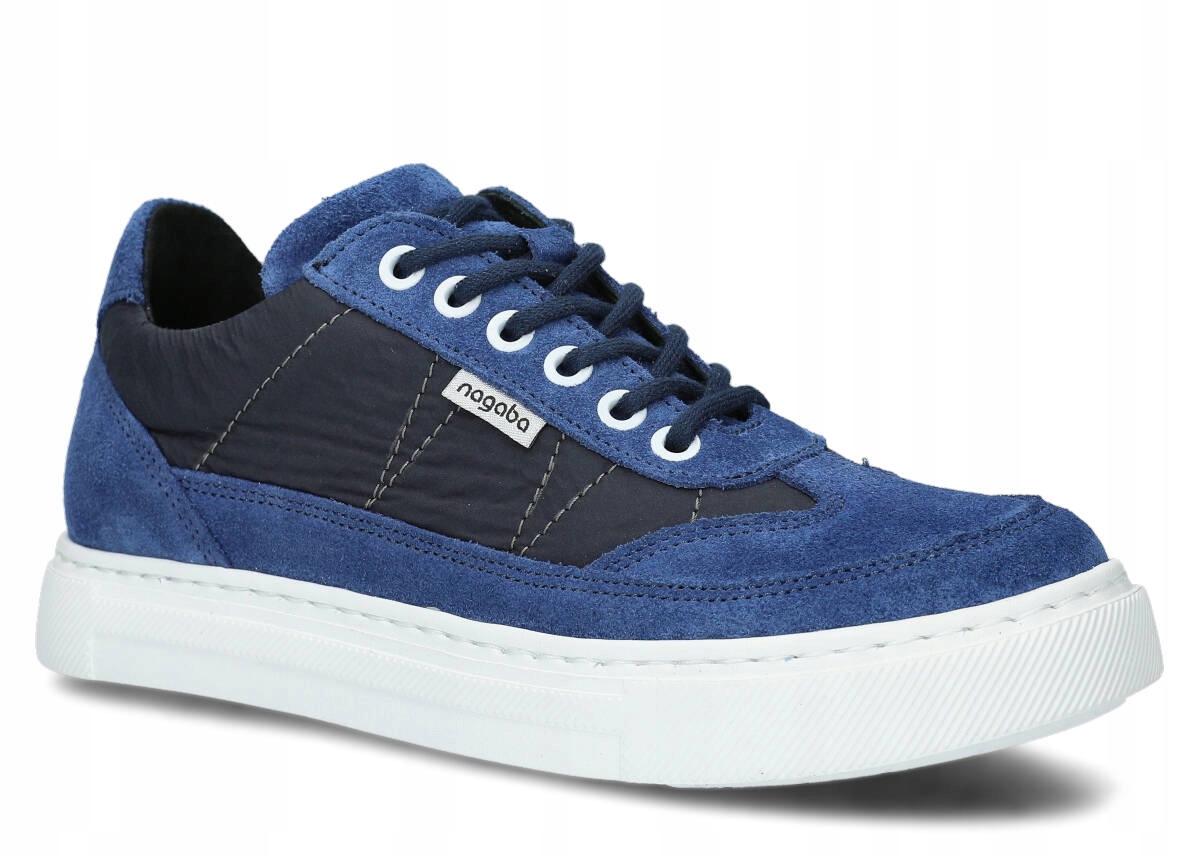 Nagaba 606 Kobalt Velur – Pohodlné Kožené Polské Dámské Polobotky