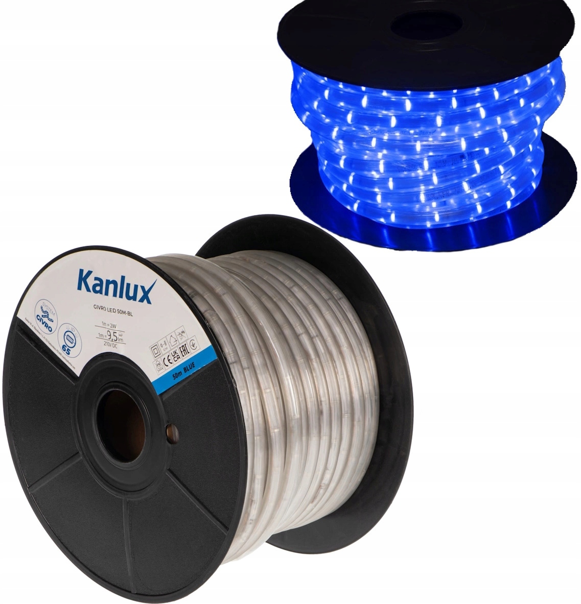Kanlux Waż Świetlny Led Łańcuch Ozdobny Givro 50M 100W Niebieski IP65