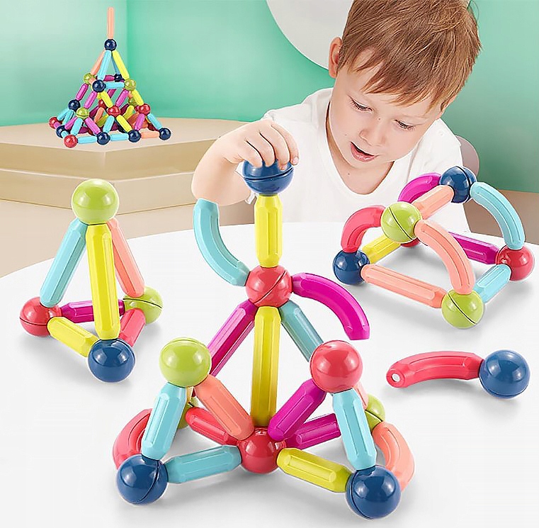 KLOCKI MAGNETYCZNE 3D MAGNETIC STICKS Edukacja Marka AIG