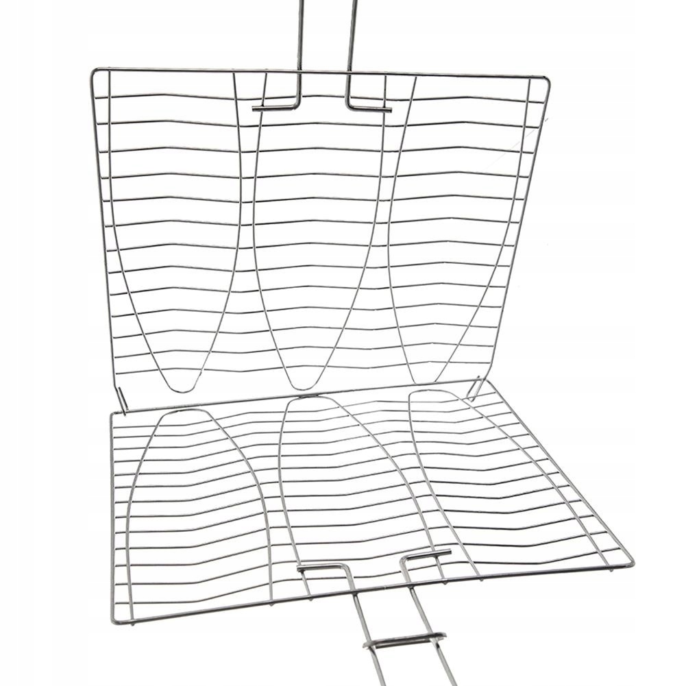 Ruszt DO GRILLOWANIA mięsa ryb warzyw koszyk zamykany stalowy kratka grilla Szerokość produktu 28 cm