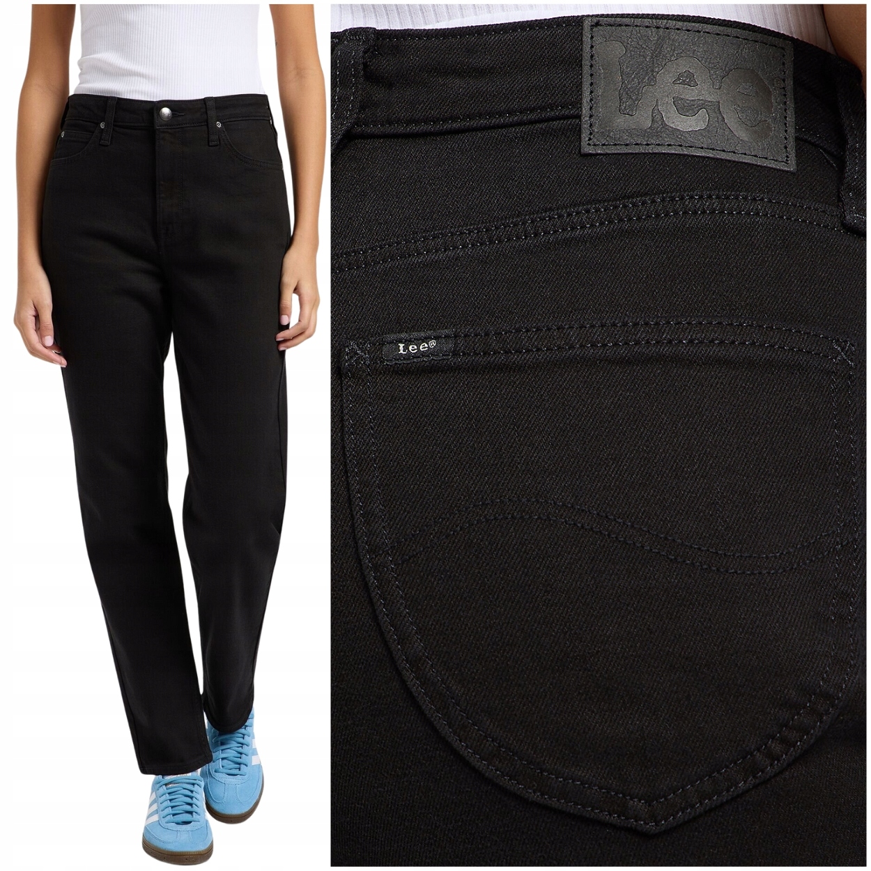 Lee Carol vysoké jednoduché dámské džínové kalhoty mom jeans 7/8 W32 L33