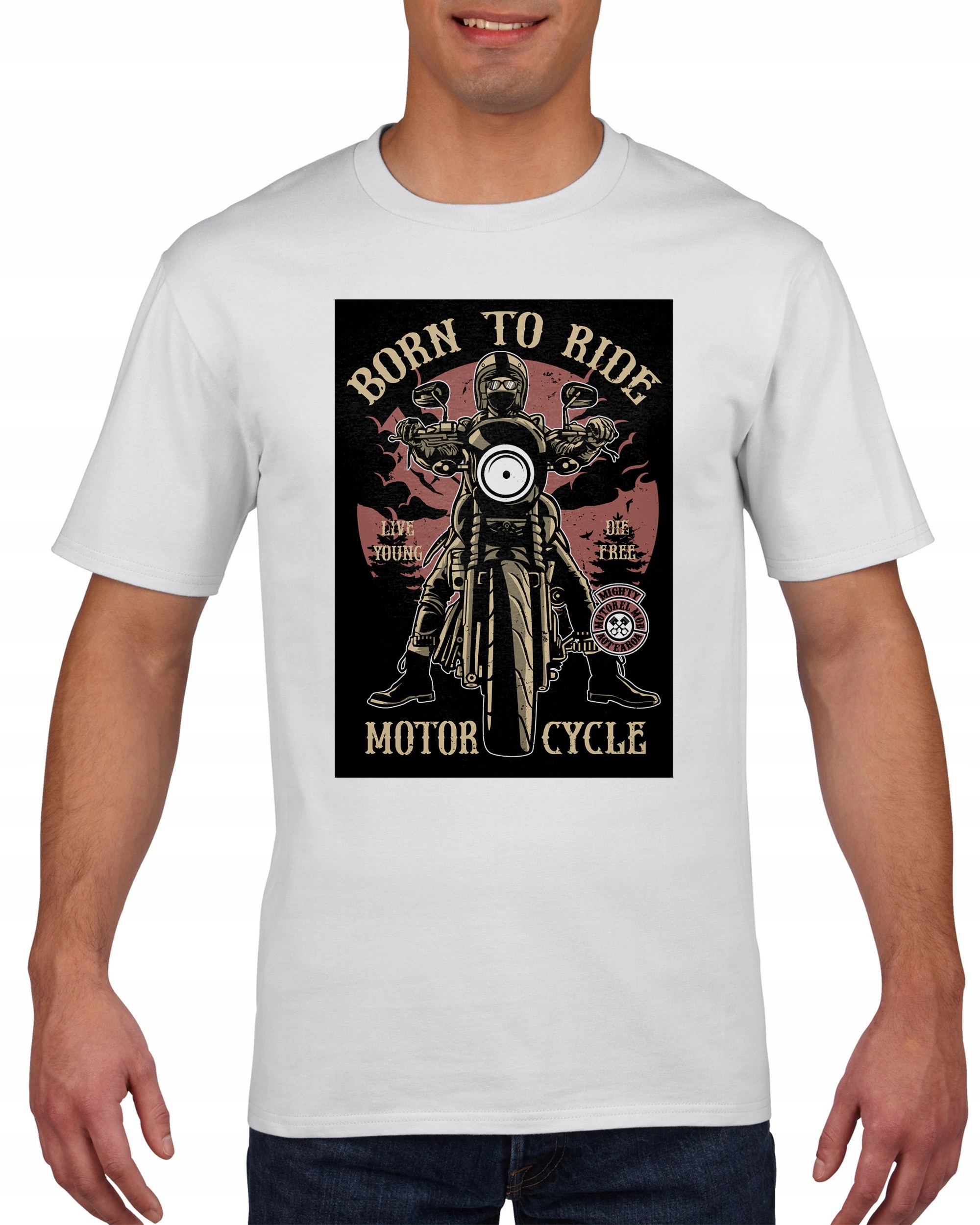 

Koszulka męska Urodzony By Jezdzic Motocykl L
