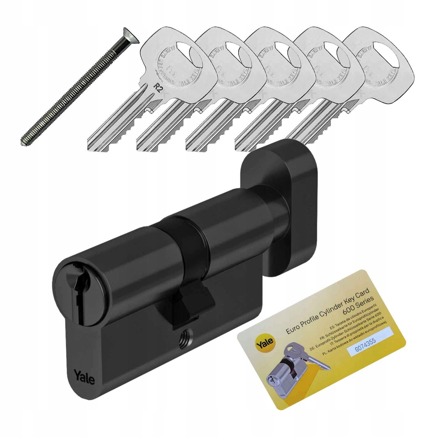 Vložka Yale Y600 30/40G s knoflíkem, černá