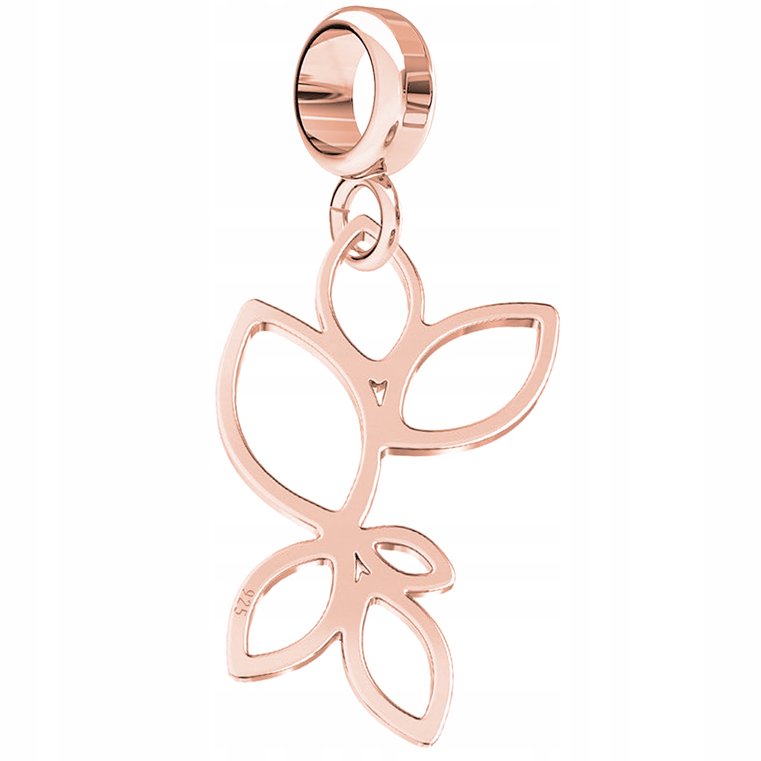 Charms Pozlacené ažurové listy s ažurovými listy Rostlina Větvička Stříbro 925