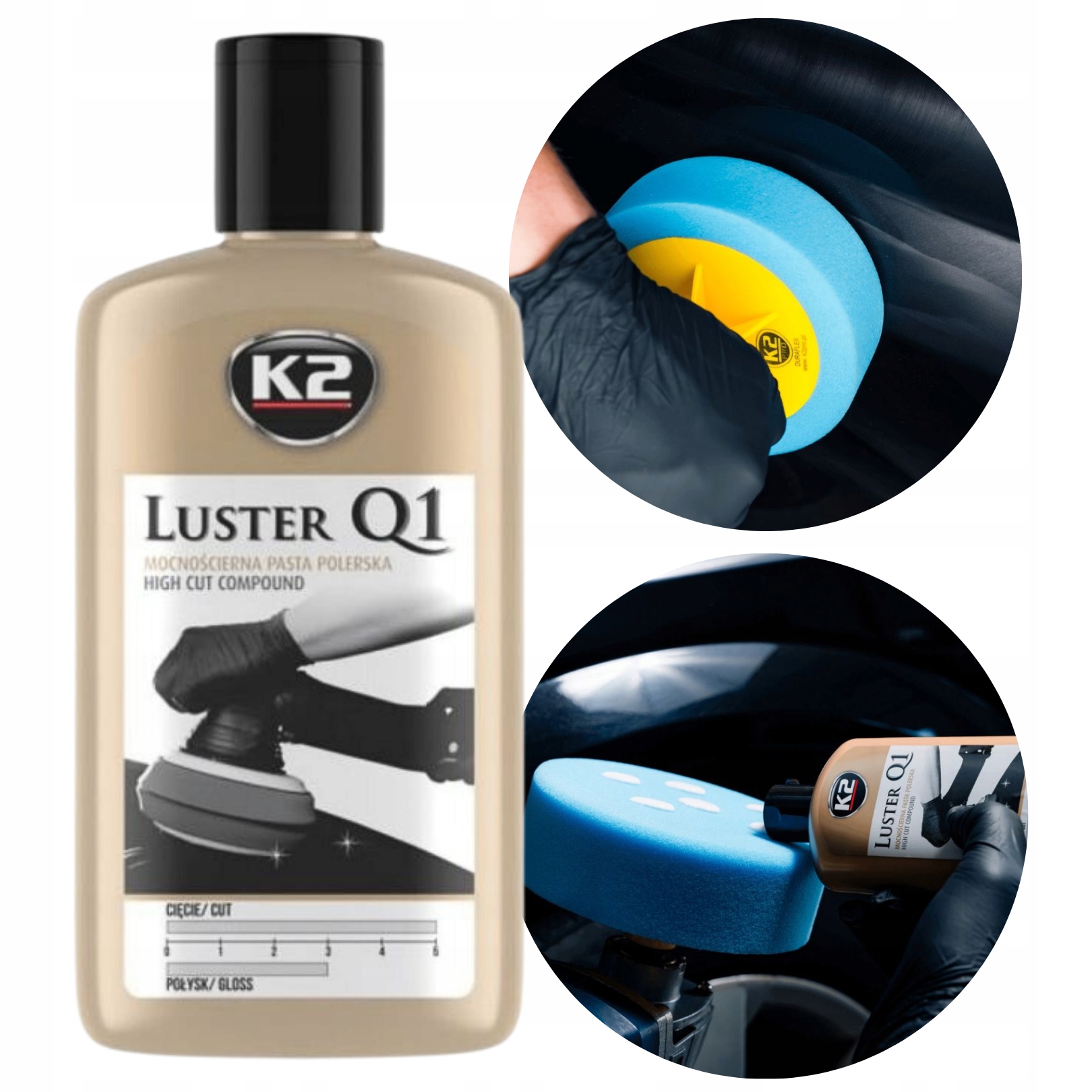 Pasta Polerska do Polerowania Lakieru Samochodu K2 Luster Q1 250 g Biała