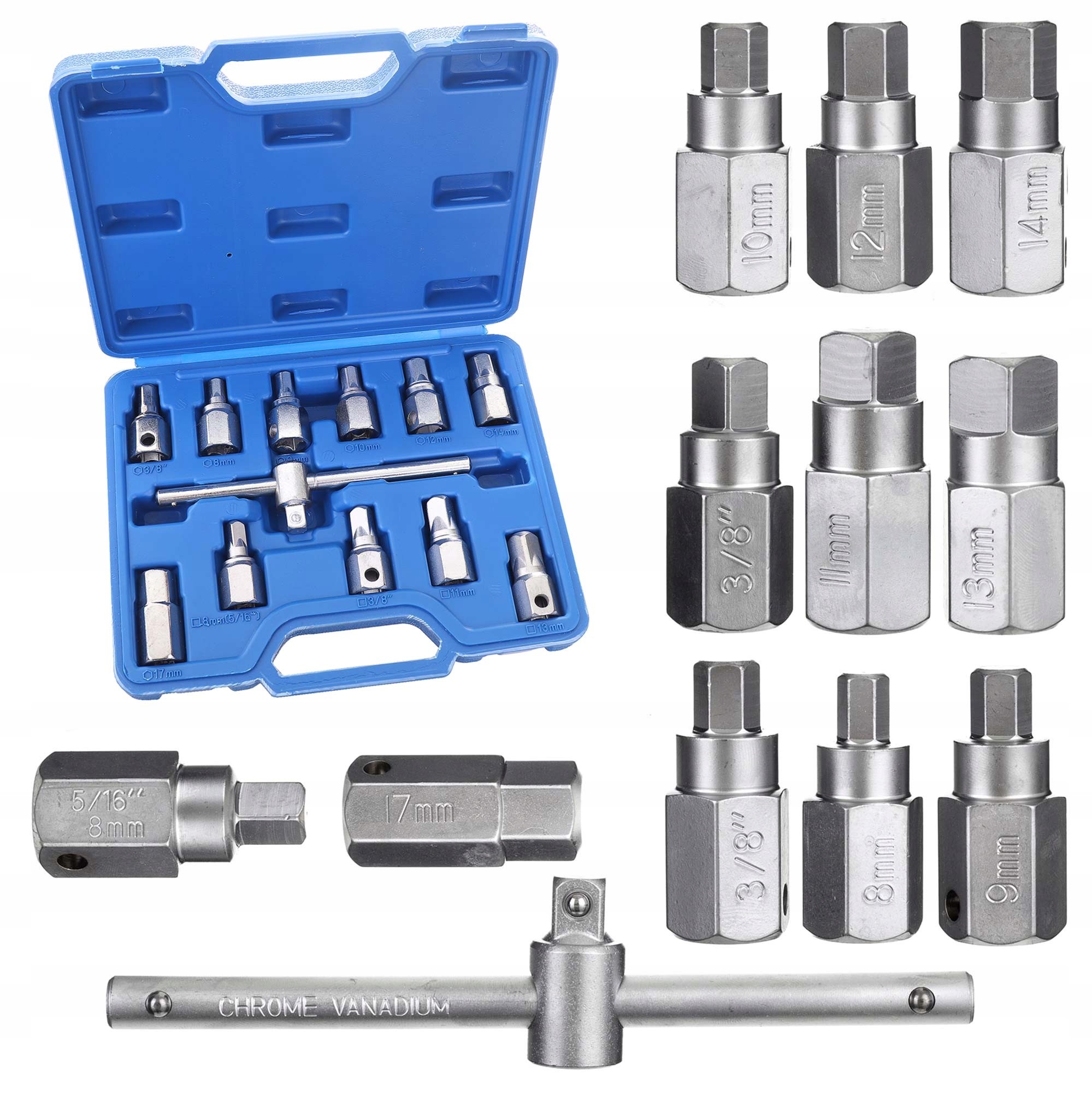 

Zestaw Klucze do Korków Korka Oleju 12 el. Nasadki