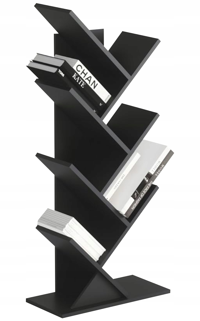 Regál Na Knihy Stromek Černý Stabilní Organizér Police, výška: 112 cm