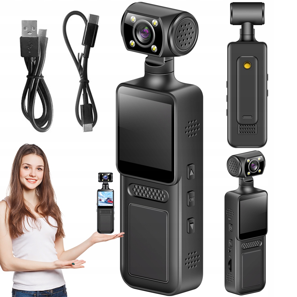 Mini Kamera Wifi 256GB 4K Nahrávání Smyčka Sportovní Rekordér 1.31" Černá